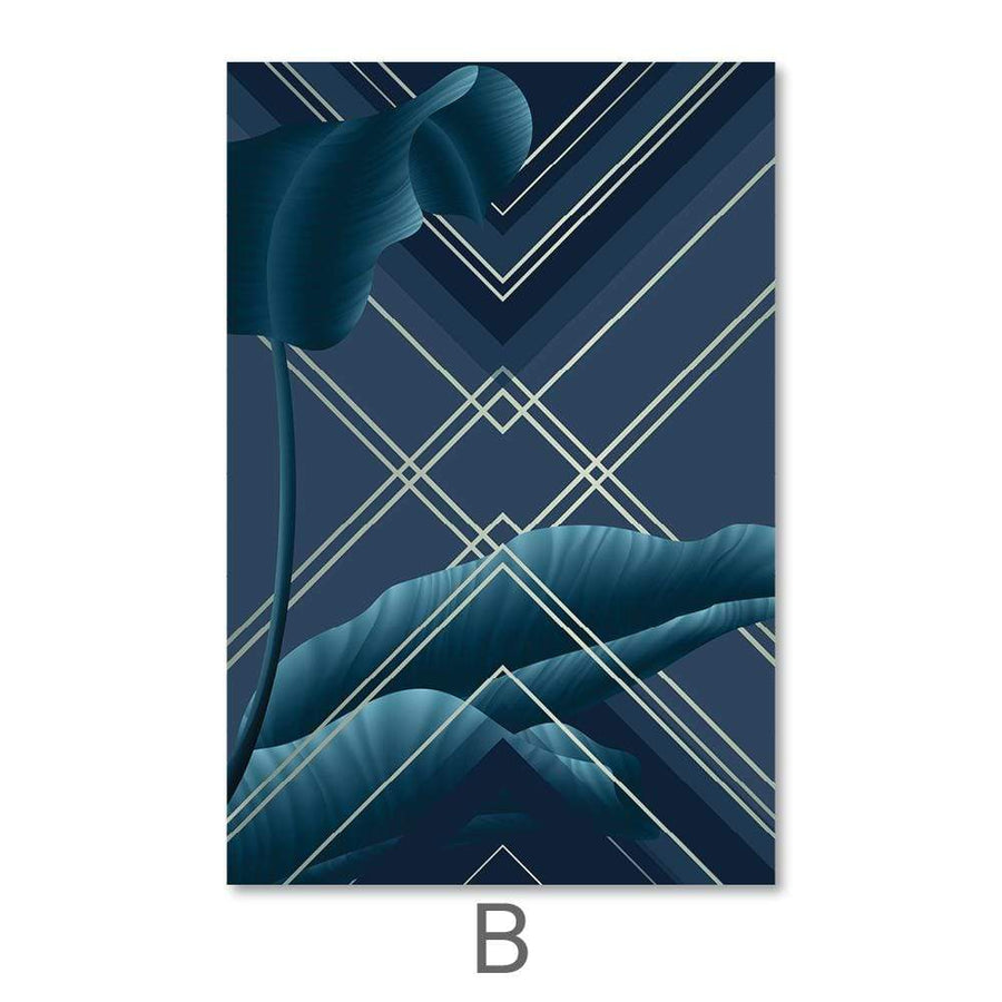 Elegant Waves Canvas Art B / 40 x 50cm / No Board - Canvas Print Only Clock Canvas
