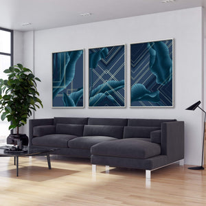 Elegant Waves Canvas Art Clock Canvas