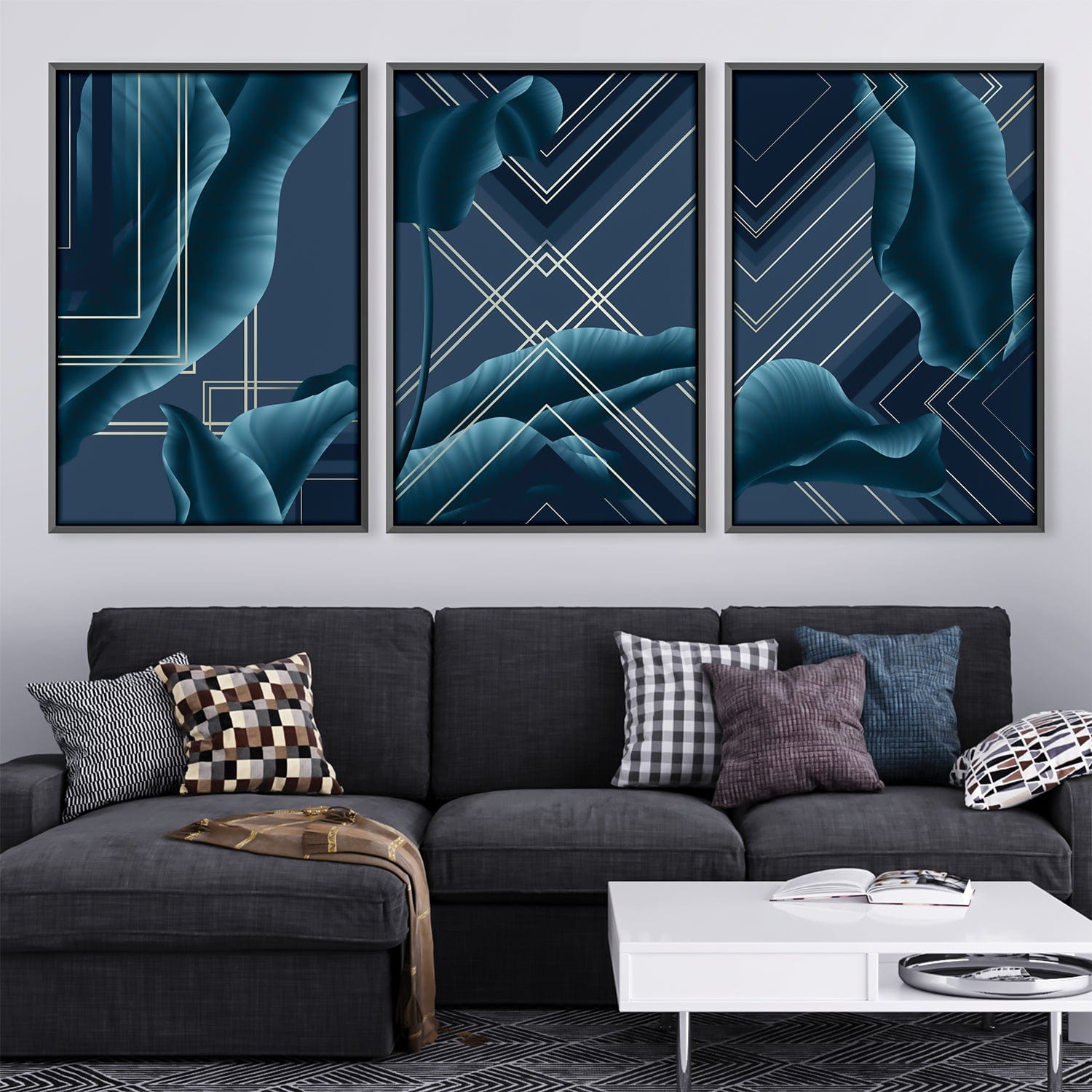 Elegant Waves Canvas Art Clock Canvas