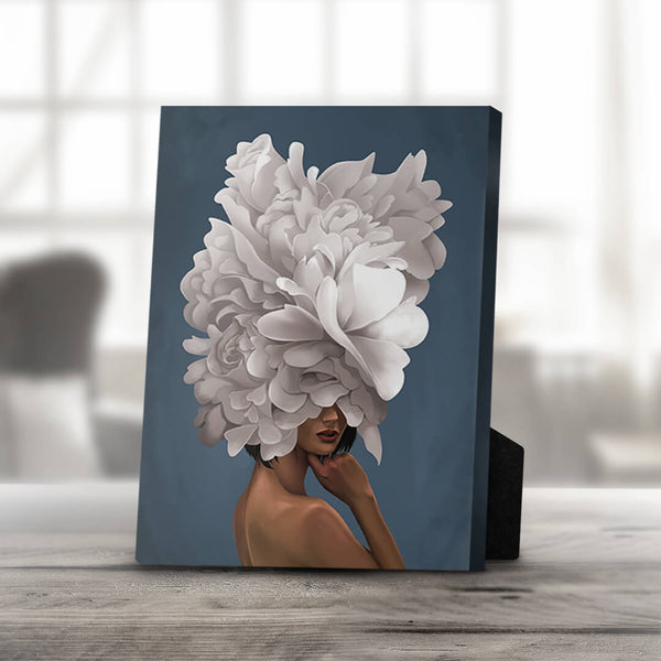 Elegant Woman A Desktop Canvas Desktop Canvas 20 x 25cm Clock Canvas
