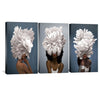 Elegant Woman Canvas Art Set of 3 / 60 x 90cm / Standard Gallery Wrap Clock Canvas