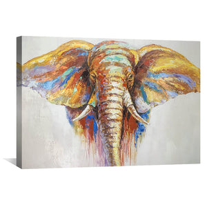 Elephant Beauty Oil Painting Oil Clock Canvas