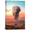 Elephant Jungle Clock Canvas