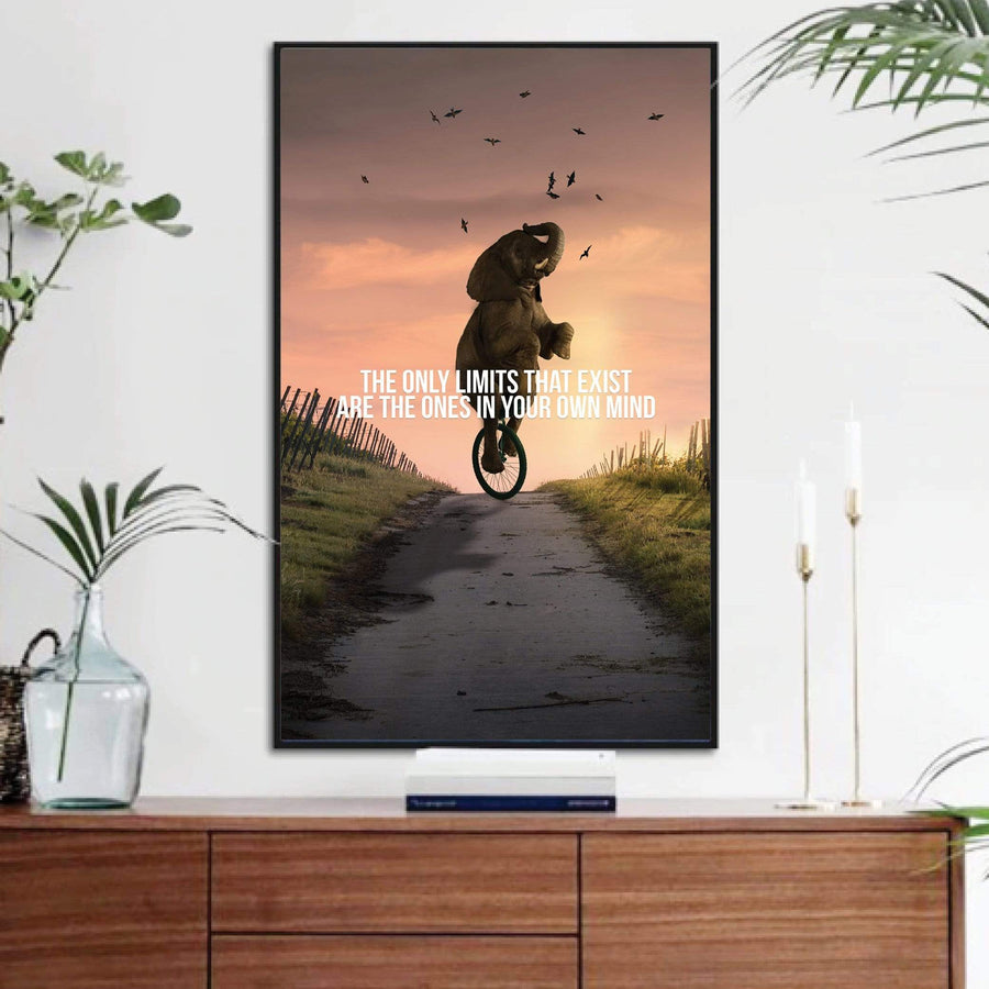Elephant Limits Clock Canvas