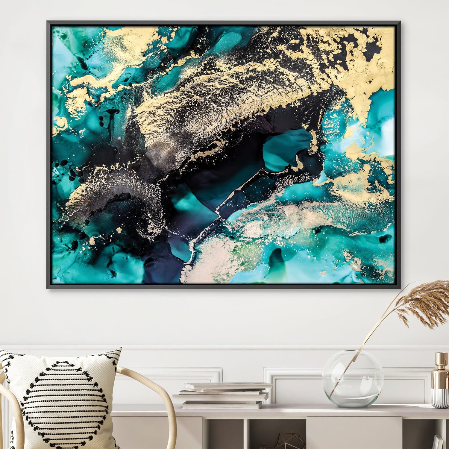 Emerald Beauty Canvas Art 45 x 30cm / Unframed Canvas Print Clock Canvas