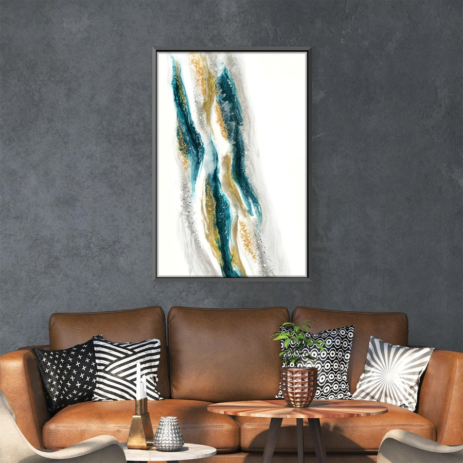 Emerald Gold Canvas Art Clock Canvas