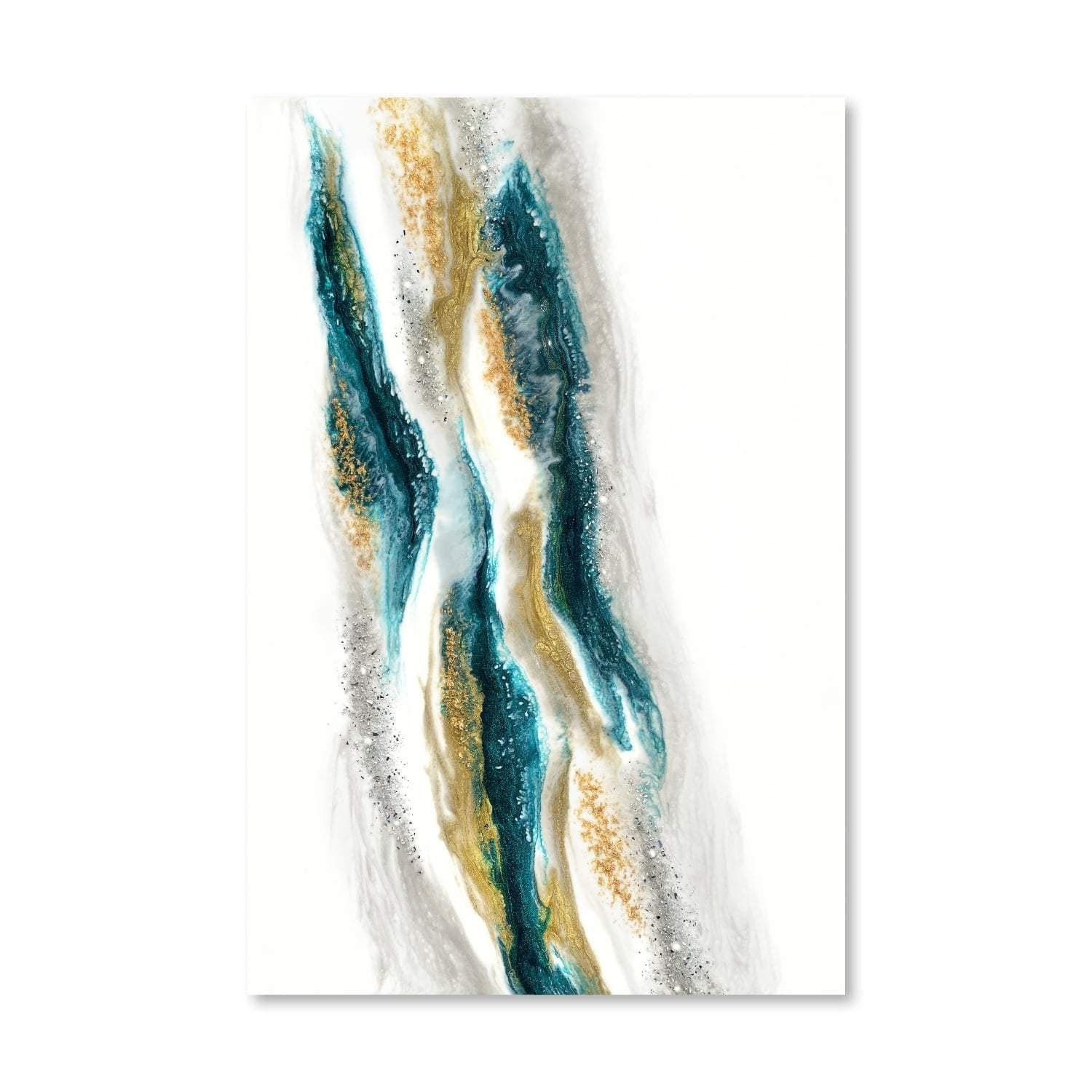 Emerald Gold Canvas Art Clock Canvas