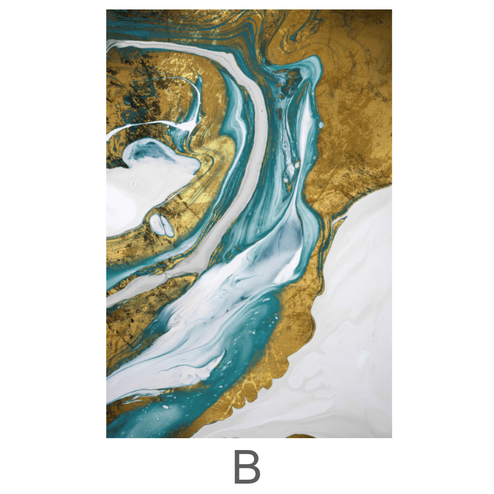 Emerald Splash Canvas Art B / 40 x 60cm / Unframed Canvas Print Clock Canvas