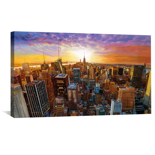 Empire State Views Oil Painting Oil Clock Canvas