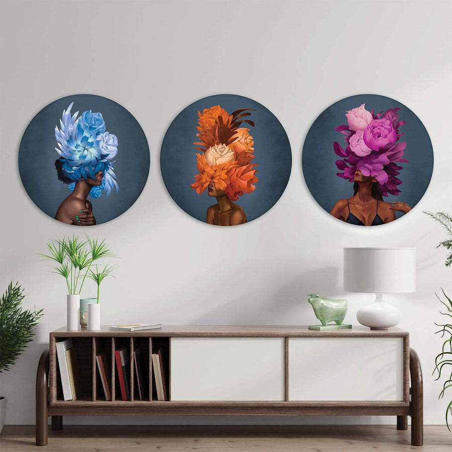 Empowered Woman Canvas - Circle Art Clock Canvas