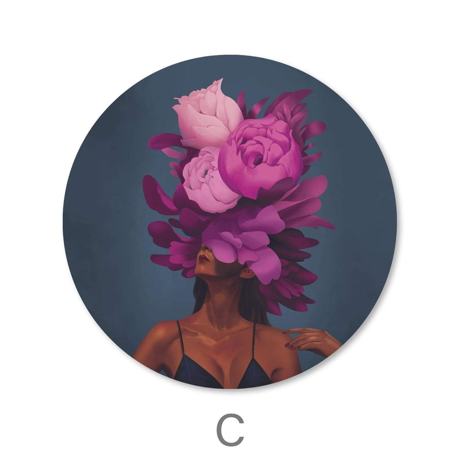 Empowered Woman - Circle Canvas Art C / 40 x 40cm / Standard Gallery Wrap Clock Canvas