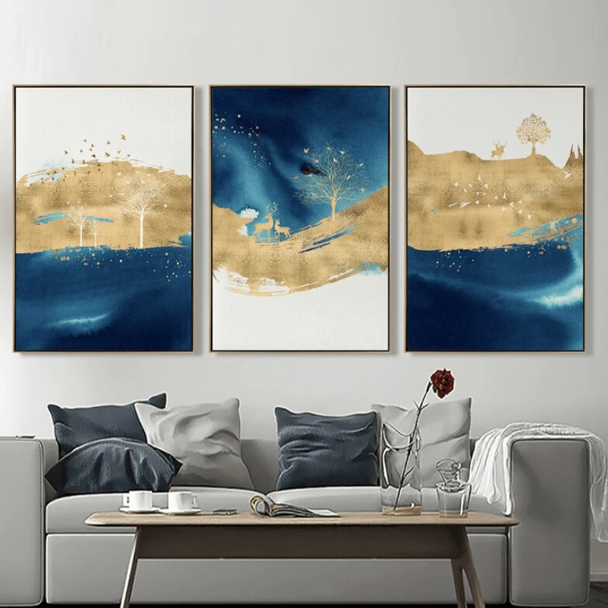 Enchanted Dream Canvas Art Set of 3 / 40 x 50cm / No Board - Canvas Print Only Clock Canvas