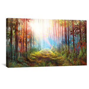 Enchanted Pathway Canvas Art 50 x 25cm / Unframed Canvas Print Clock Canvas