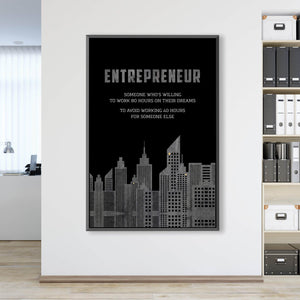 Entrepreneur Hustle Clock Canvas