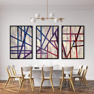 Eternal Divide Canvas Art Set of 3 / 40 x 60cm / Unframed Canvas Print Clock Canvas