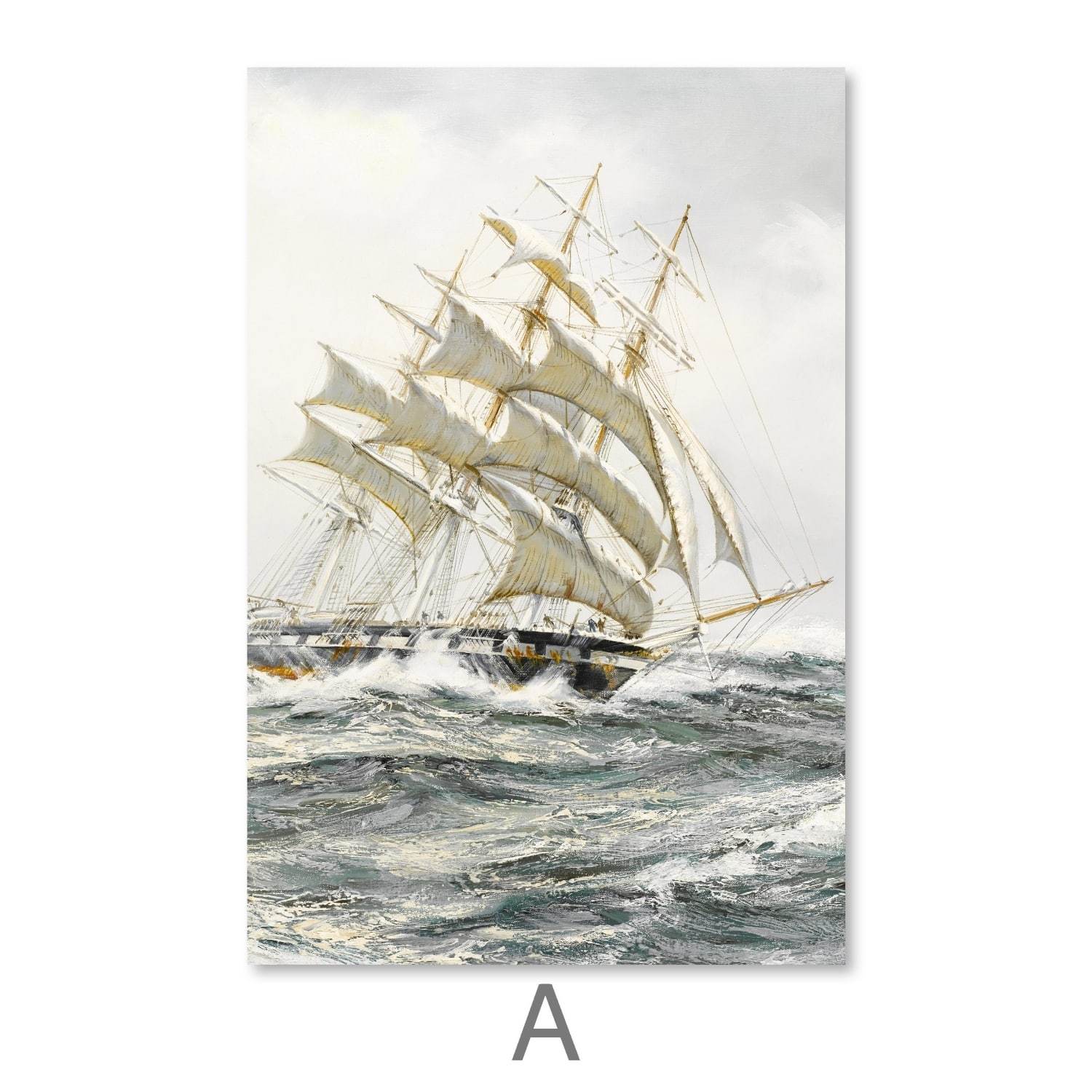 European Ship Canvas Art A / 40 x 60cm / Unframed Canvas Print Clock Canvas