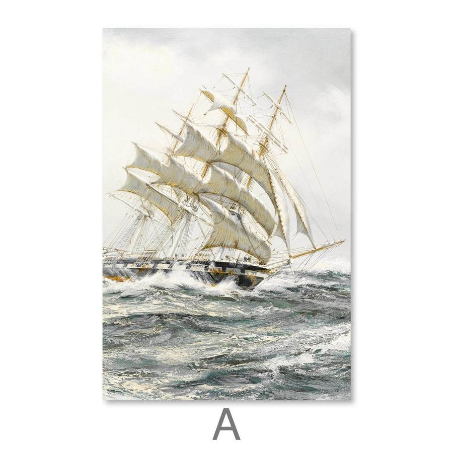 European Ship Canvas Art A / 40 x 60cm / Unframed Canvas Print Clock Canvas