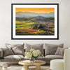 Evening Meadow Print Art Clock Canvas
