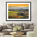 Evening Meadow Print Art Clock Canvas
