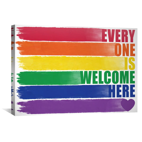 Every One is Welcome Canvas Art 45 x 30cm / Unframed Canvas Print Clock Canvas