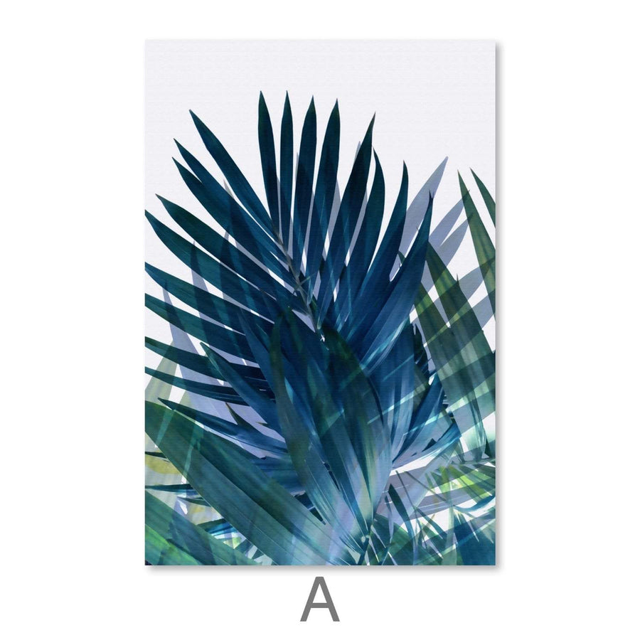 Exotic Leaves Canvas Art A / 40 x 60cm / Unframed Canvas Print Clock Canvas