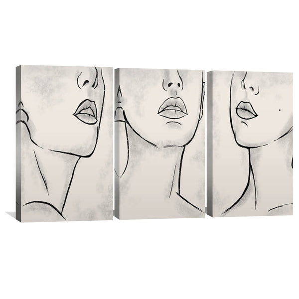 Expressions Canvas Art Set of 3 / 30 x 45cm / Unframed Canvas Print Clock Canvas