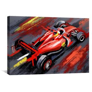 F1 Brush Strokes Canvas Art Clock Canvas
