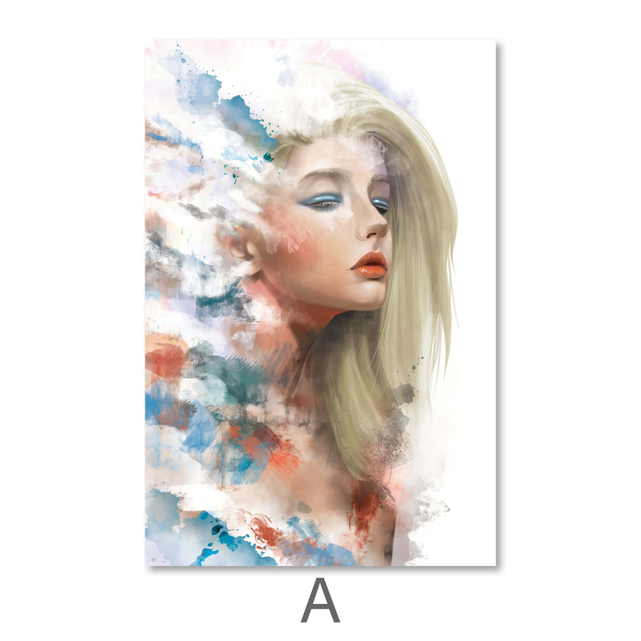 Faded Woman Canvas Art A / 40 x 50cm / No Board - Canvas Print Only Clock Canvas