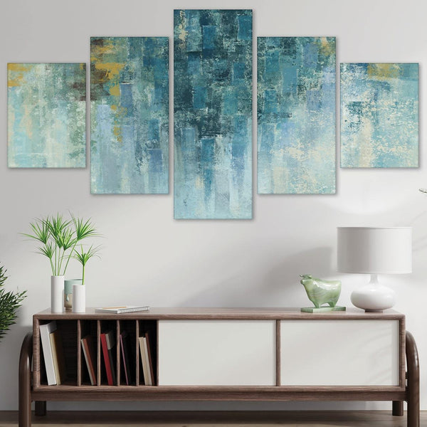 Fading Abstracts Canvas - 5 Panel Art 5 Panel / Large / Standard Gallery Wrap Clock Canvas