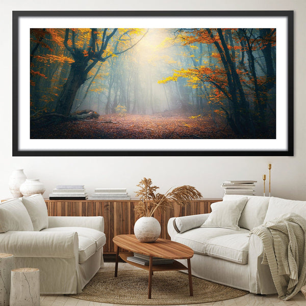 Fairytale Forest Print Art 50 x 25cm / Unframed Print Clock Canvas