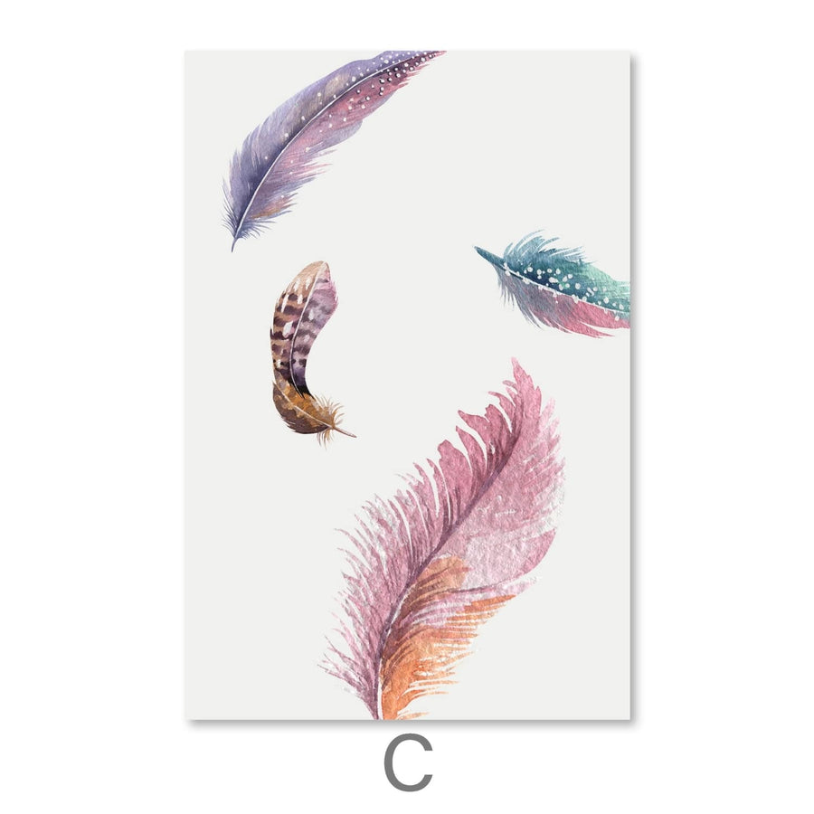 Falling Feather Canvas Art Clock Canvas