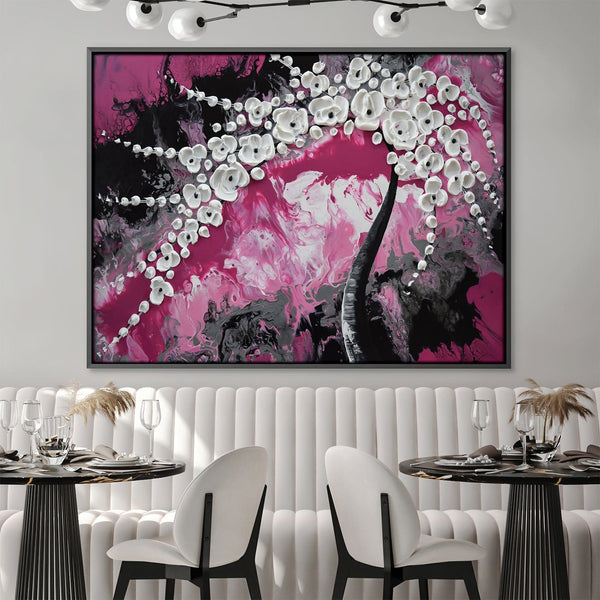 Fantasia in Pink Canvas Art 45 x 30cm / Unframed Canvas Print Clock Canvas