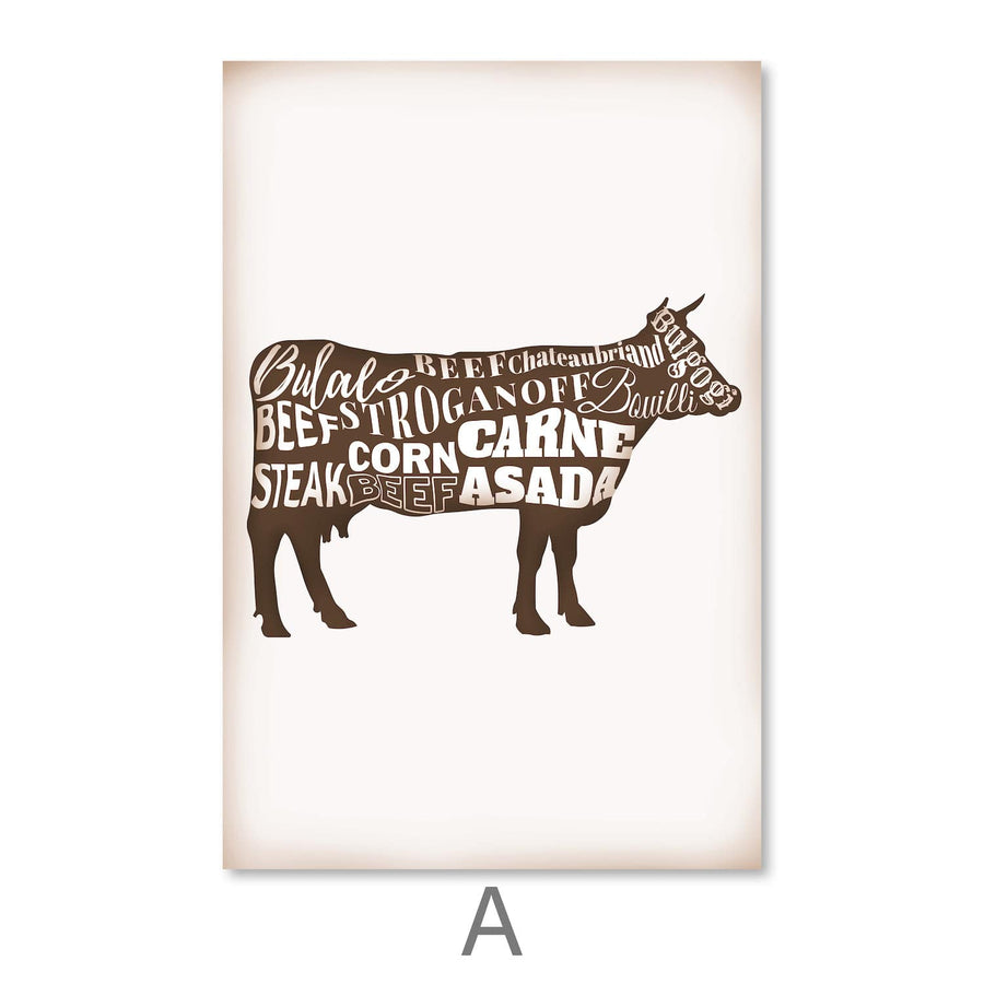 Farm Animals Canvas Art A / 30 x 45cm / Unframed Canvas Print Clock Canvas