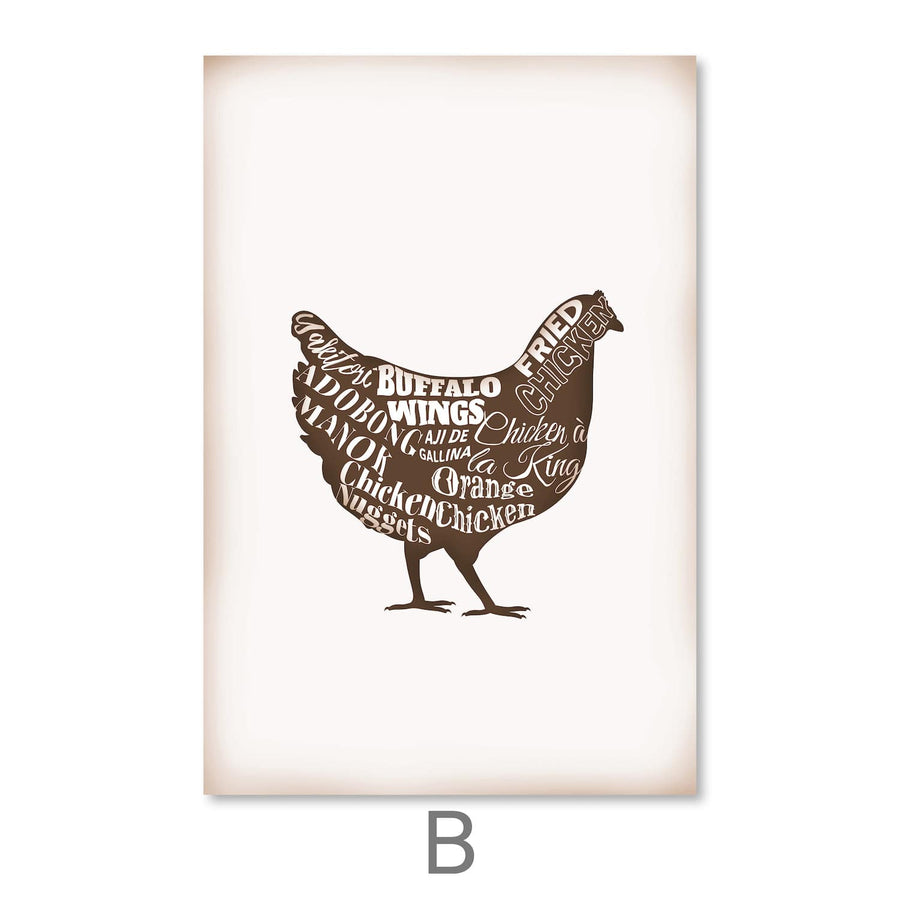 Farm Animals Canvas Art B / 30 x 45cm / Unframed Canvas Print Clock Canvas