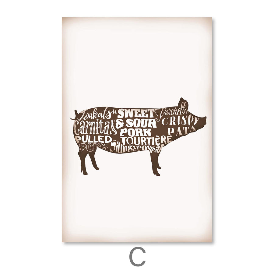 Farm Animals Canvas Art C / 30 x 45cm / Unframed Canvas Print Clock Canvas