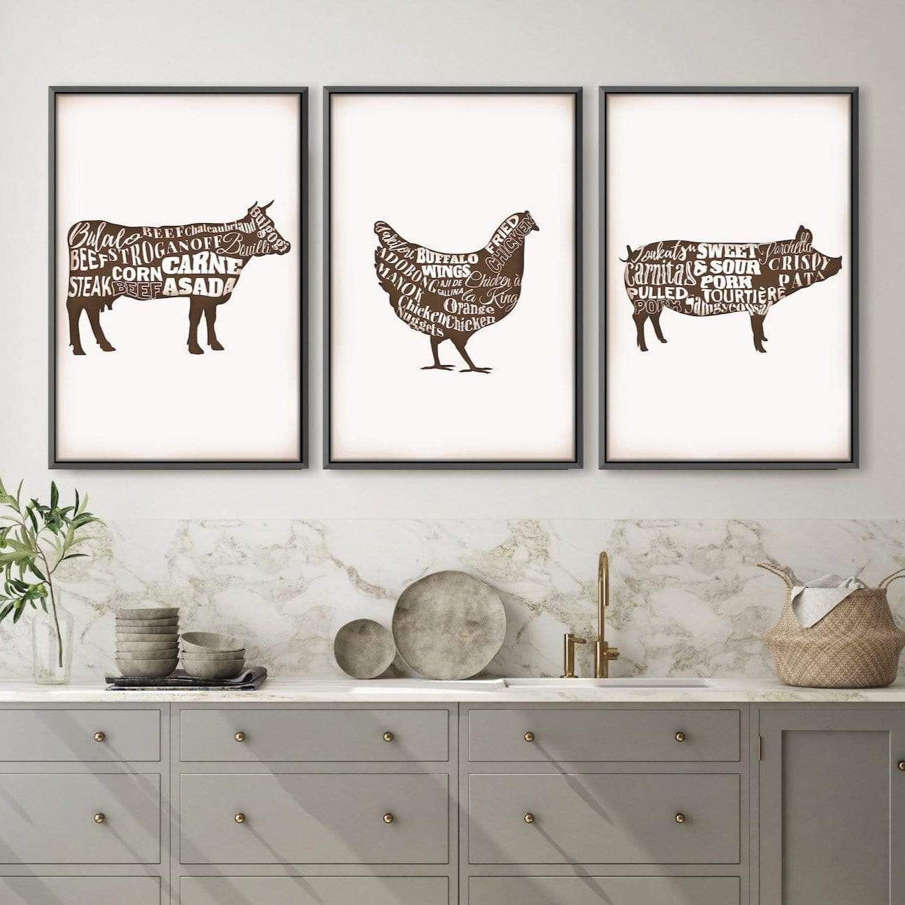 Farm Animals Canvas Art Clock Canvas