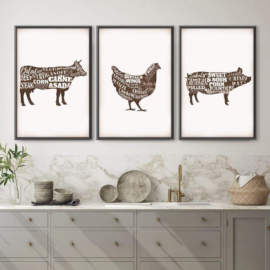 Farm Animals Canvas Art Clock Canvas