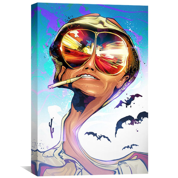 Fear and Loathing White Canvas Art Clock Canvas