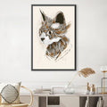 Feathered Cat Light Canvas Art 30 x 45cm / Unframed Canvas Print Clock Canvas