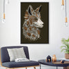 Feathered Fox Dark Canvas Art 30 x 45cm / Unframed Canvas Print Clock Canvas