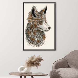 Feathered Fox Light Canvas Art 30 x 45cm / Unframed Canvas Print Clock Canvas