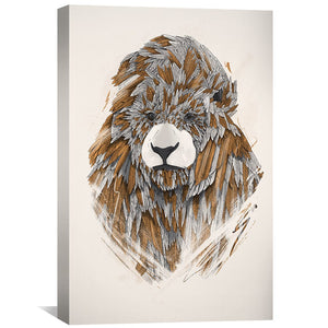 Feathered Lion Light Canvas Art Clock Canvas