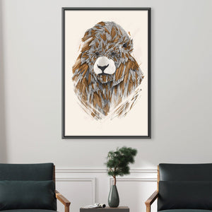 Feathered Lion Light Canvas Art 30 x 45cm / Unframed Canvas Print Clock Canvas