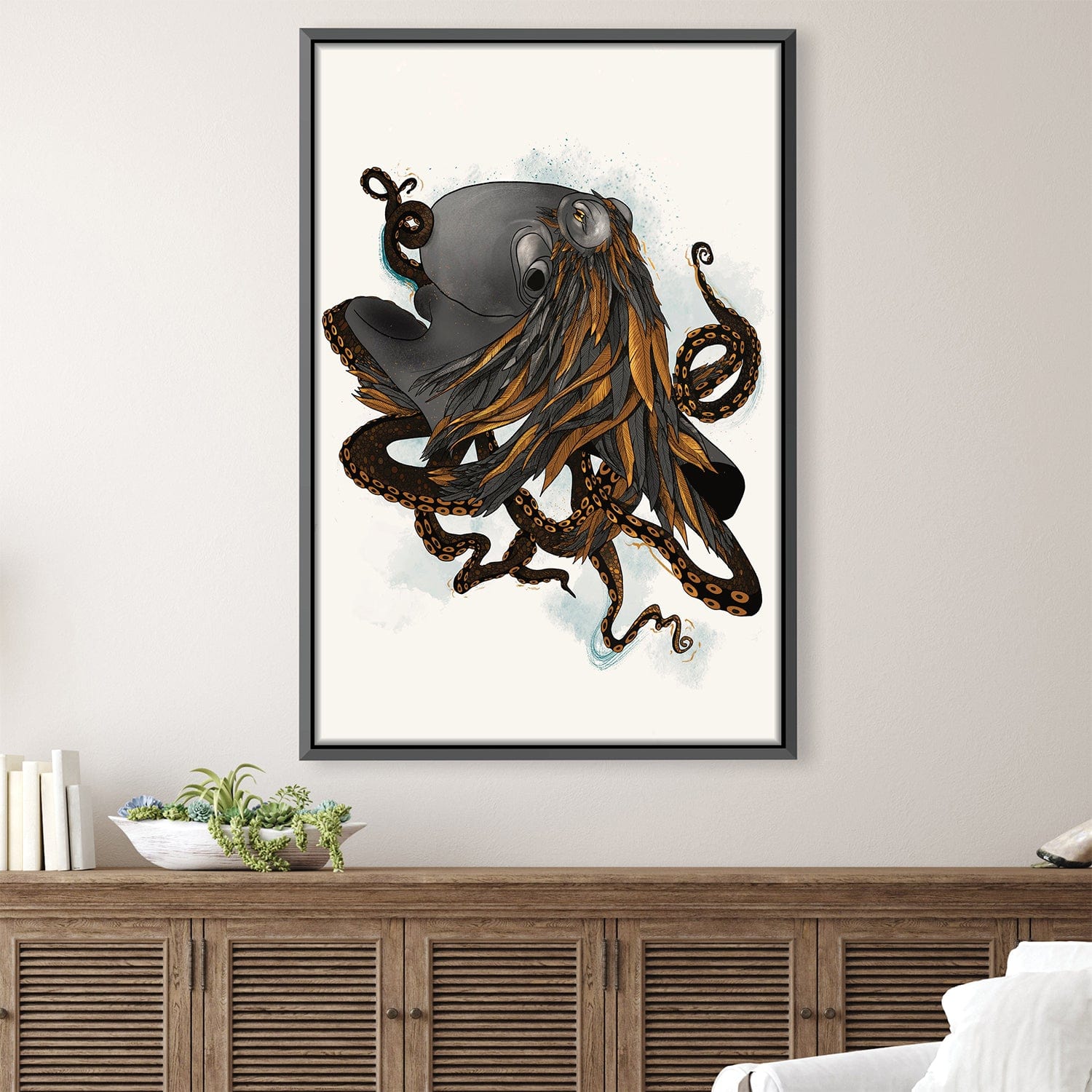 Feathered Octopus Light Canvas 12 x 18in / Canvas product thumbnail