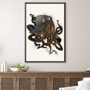 Feathered Octopus Light Canvas Art 30 x 45cm / Unframed Canvas Print Clock Canvas