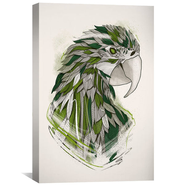 Feathered Parrot Light Canvas Art Clock Canvas