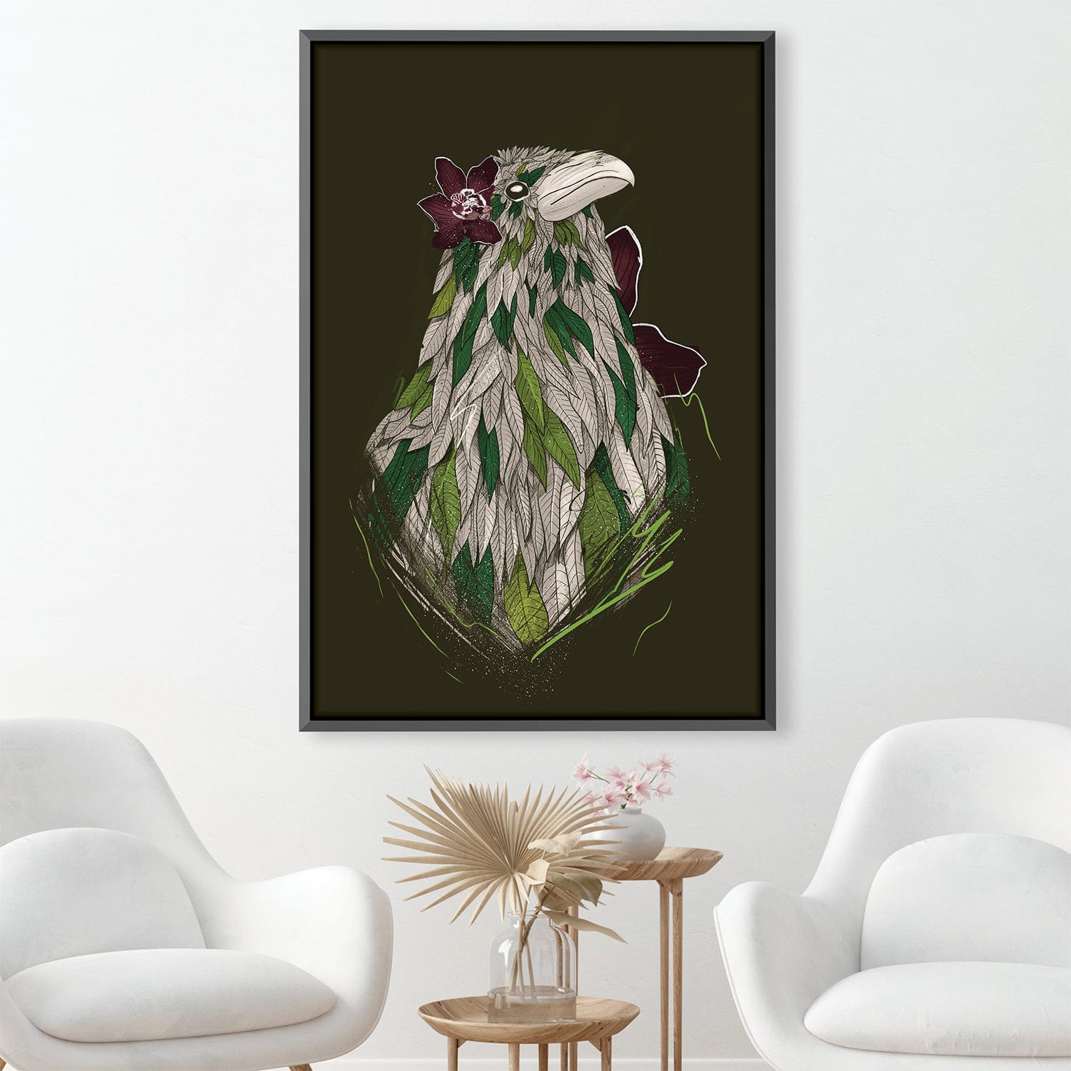 Feathered Raven Dark Canvas Art 30 x 45cm / Unframed Canvas Print Clock Canvas