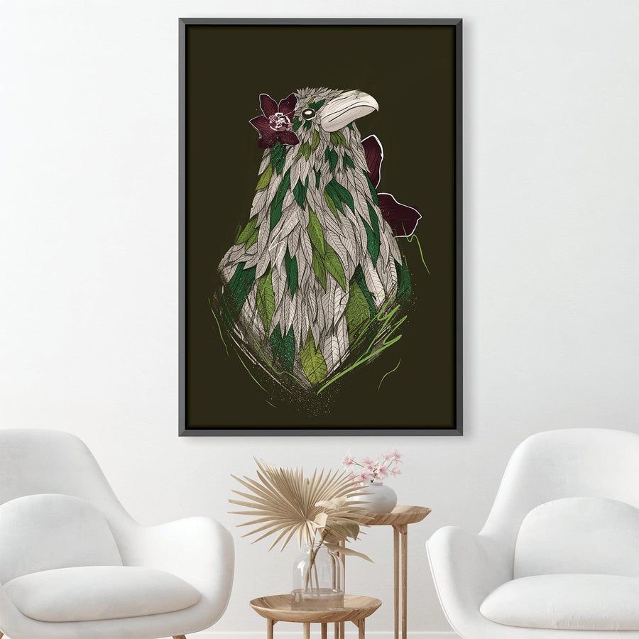 Feathered Raven Dark Canvas Art 30 x 45cm / Unframed Canvas Print Clock Canvas