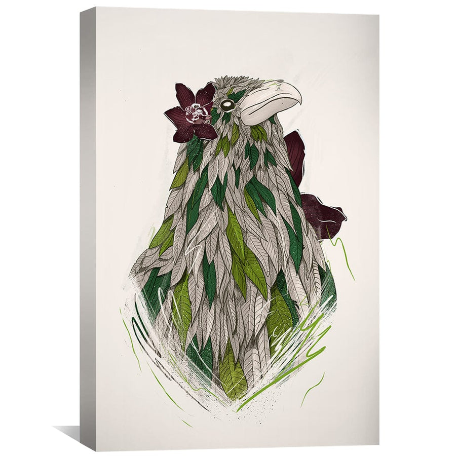Feathered Raven Light Canvas Art Clock Canvas