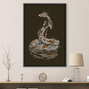 Feathered Snake Dark Canvas Art 30 x 45cm / Unframed Canvas Print Clock Canvas